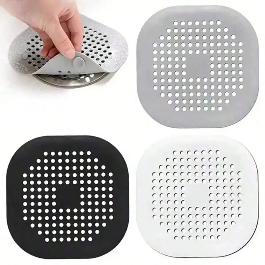 Drain Hair Catcher - 1/3 Buah Penangkap Rambut Silikon, Dengan
