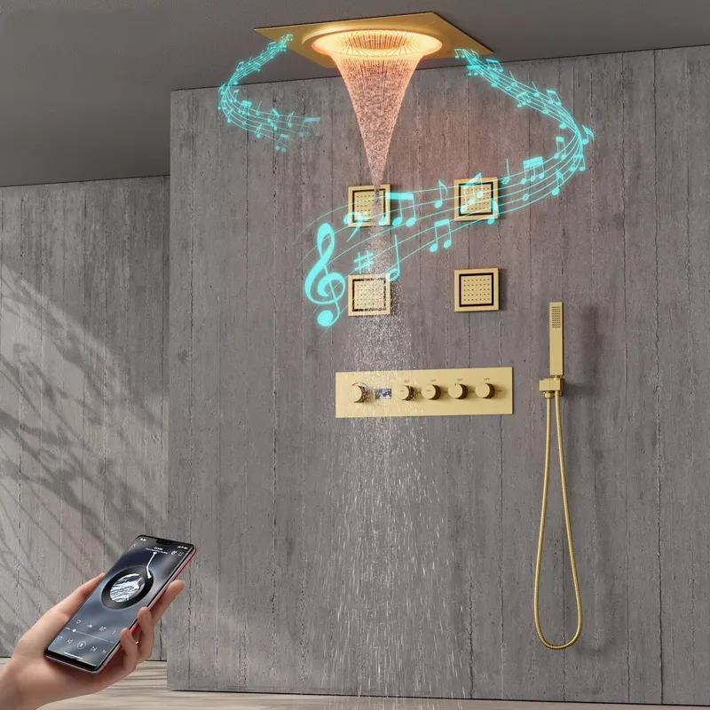 Home Bathroom Set - Set Shower LED Pintar dengan Musik,