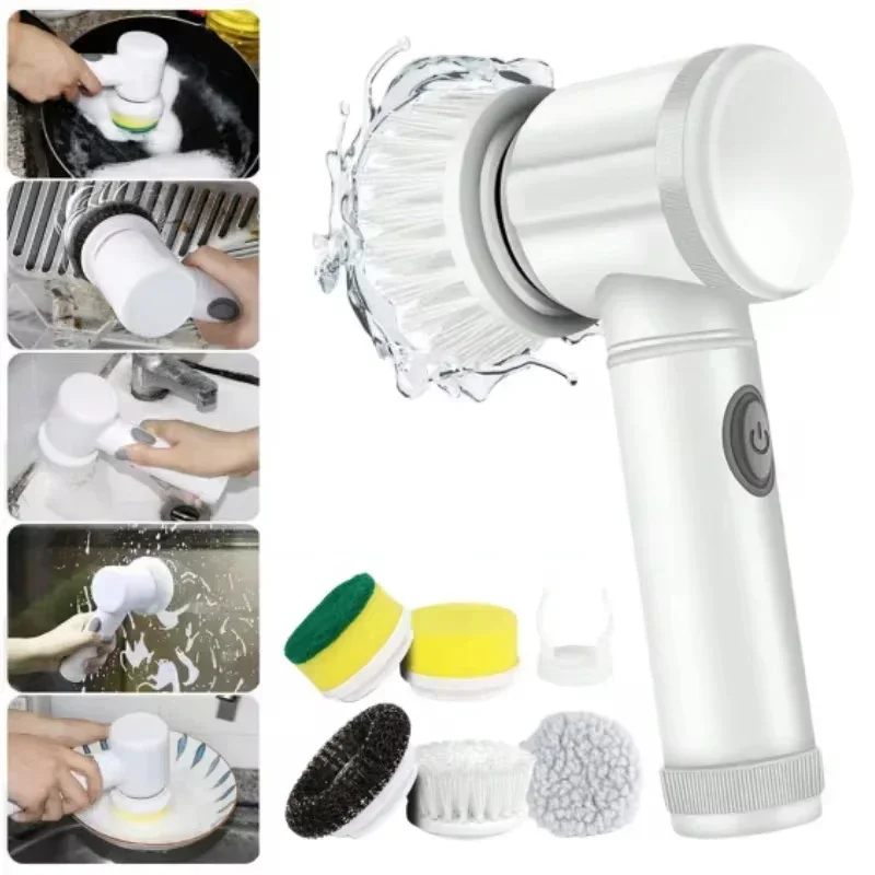 Home Bathroom Cleaning Machine - Sikat pembersih putar listrik 5 dalam