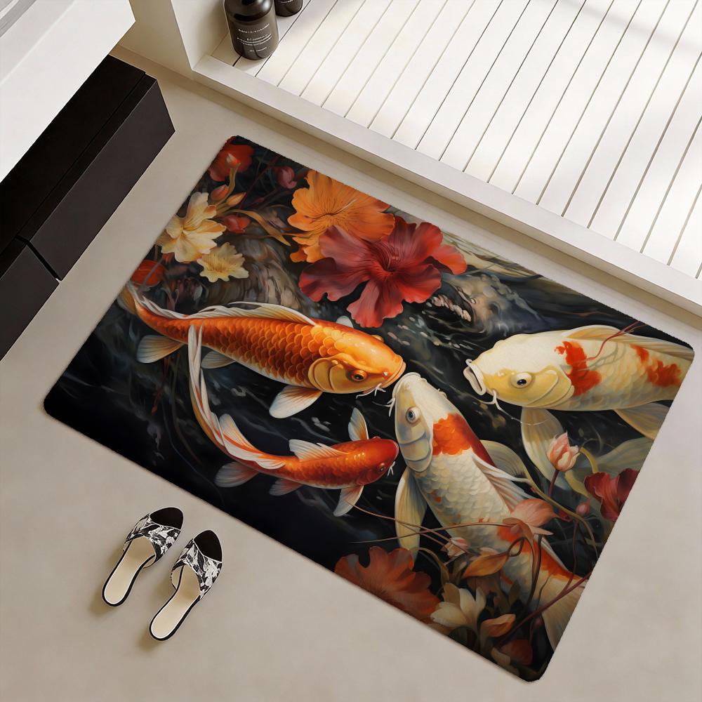 Home Goods Bathroom Mats - Karpet Lantai Ikan Koi yang membawa