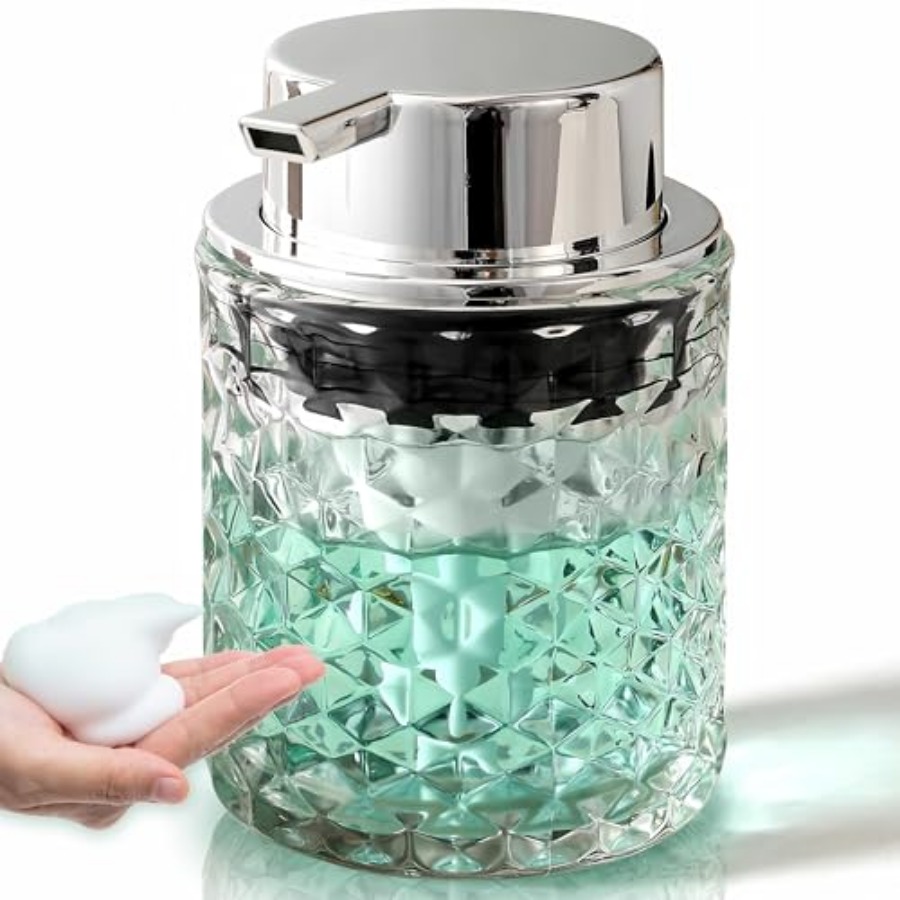 Glass Soap Dish - Dispenser Sabun Tangan Berbusa, Botol Pompa