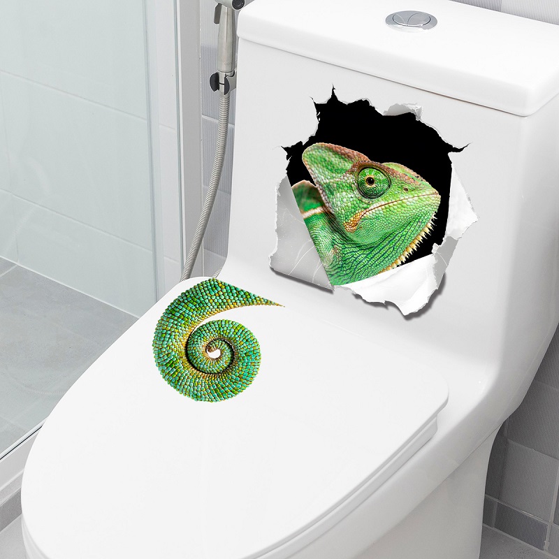 Home Bathroom Break - Stiker Toilet Kadal yang Unik dan