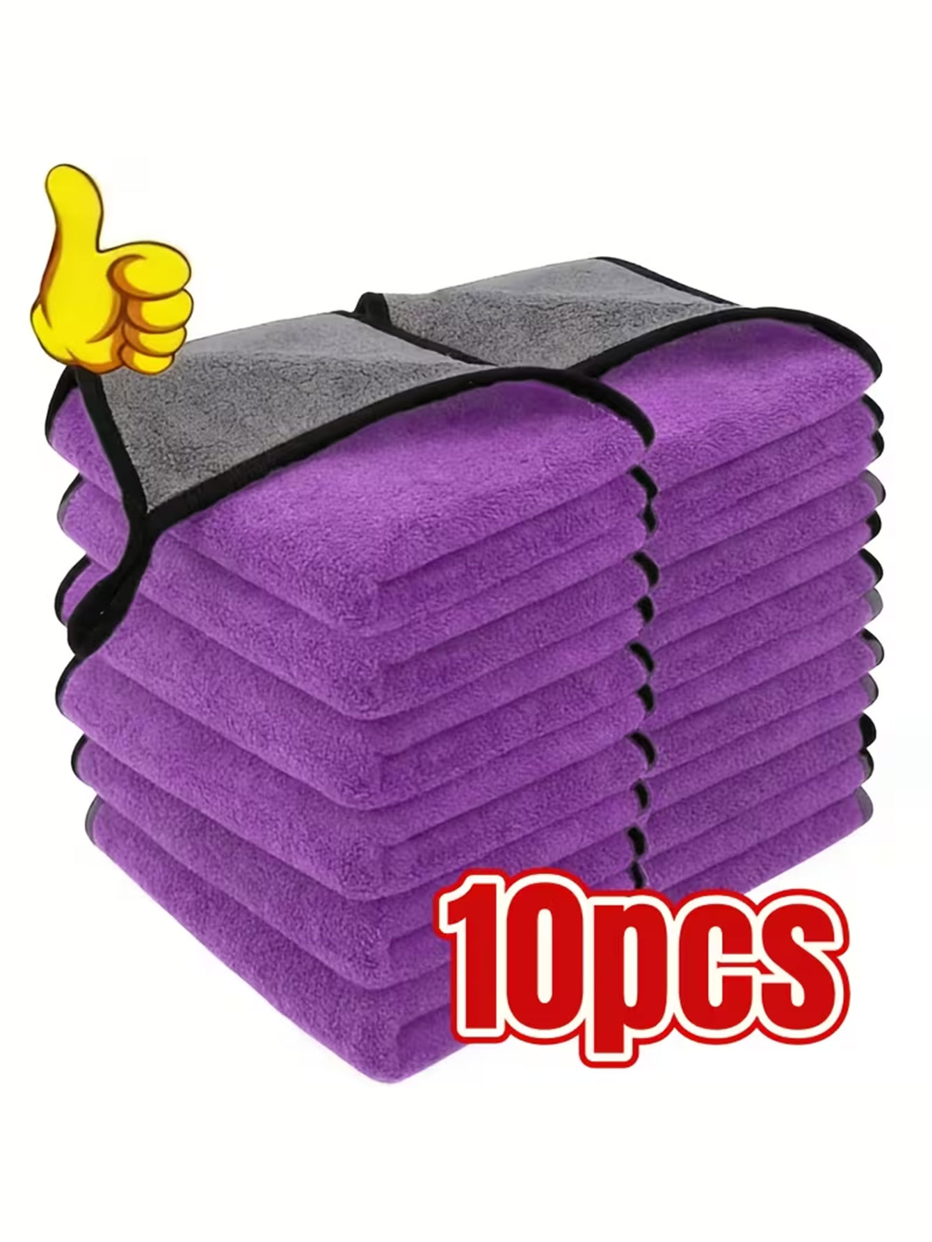 Home Bathroom Essentials - 10-Pack Kain Lap Pembersih Mikrofiber Beludru