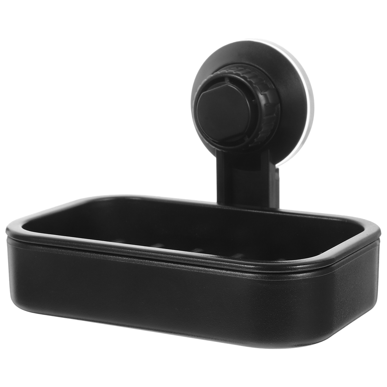 Glass Soap Dish - Tempat Sabun Vakum Hitam dengan Suction