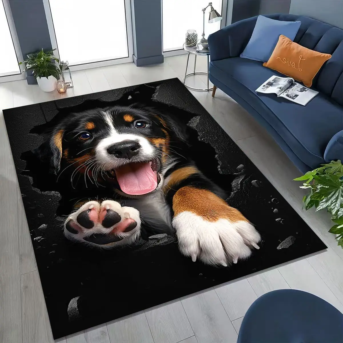 Home Bathroom Break - Karpet Anjing 3D Ilusi Tembus Pandang,