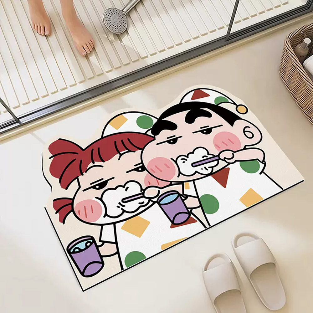 Home Goods Bathroom Mats - Keset Lantai Kartun Kamar Mandi Crayon