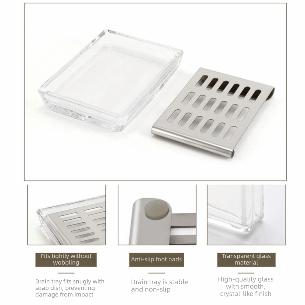 Tempat Sabun Kaca Stainless St - Glass Soap Dish ulasan dan harga