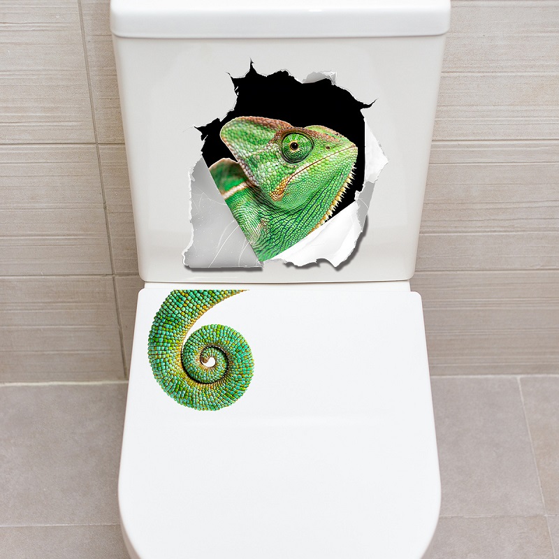 Stiker Toilet Kadal yang Unik  - Home Bathroom Break ulasan dan harga
