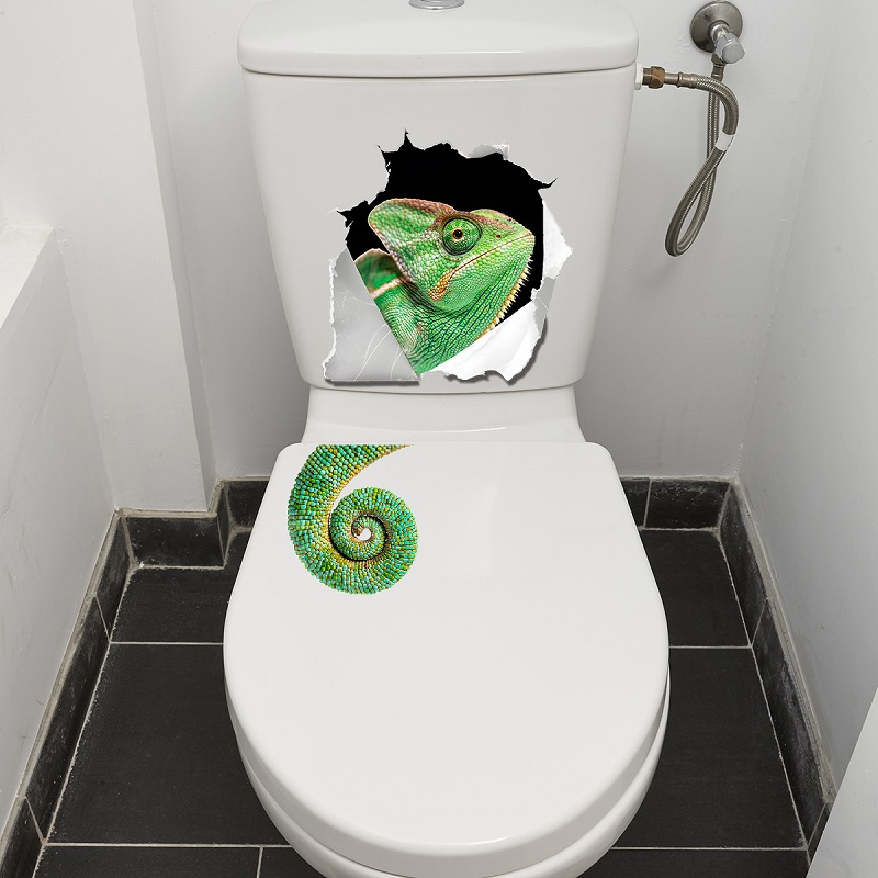 Stiker Toilet Kadal yang Unik  - Home Bathroom Break ulasan dan harga