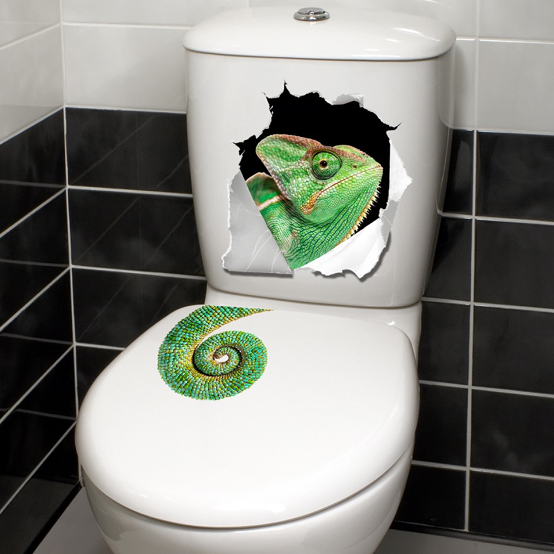 Stiker Toilet Kadal yang Unik  - Home Bathroom Break ulasan dan harga