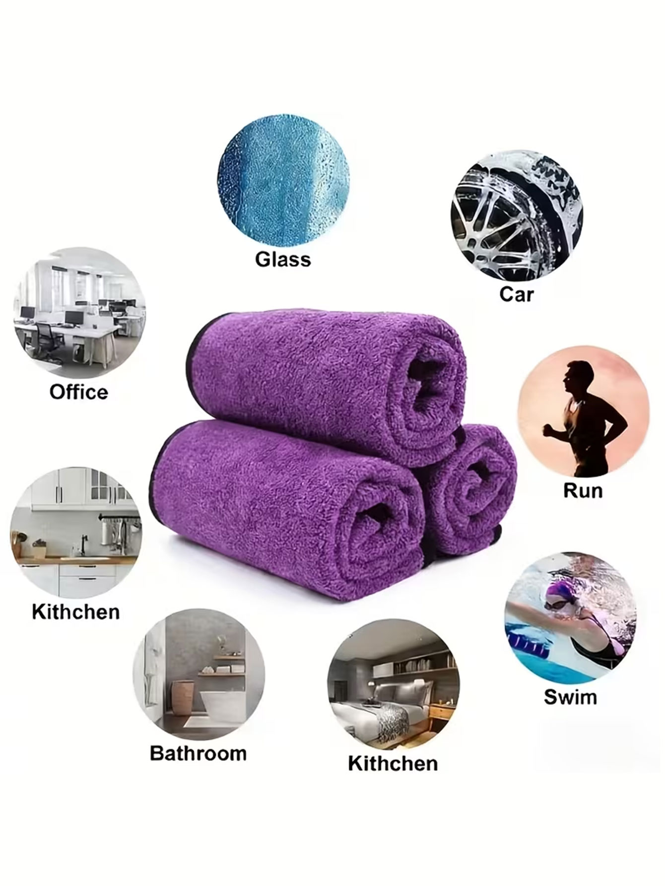 10-Pack Kain Lap Pembersih Mik - Home Bathroom Essentials ulasan dan harga