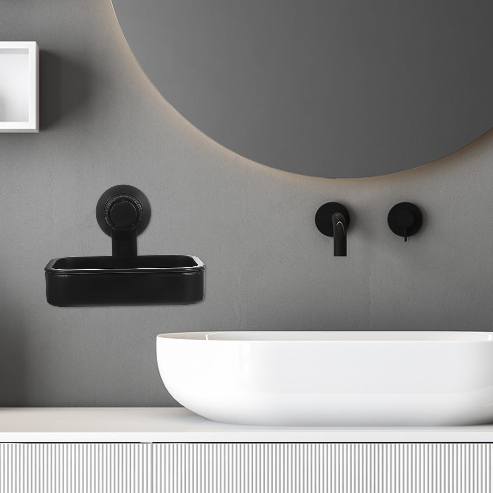 Tempat Sabun Vakum Hitam denga - Glass Soap Dish ulasan dan harga