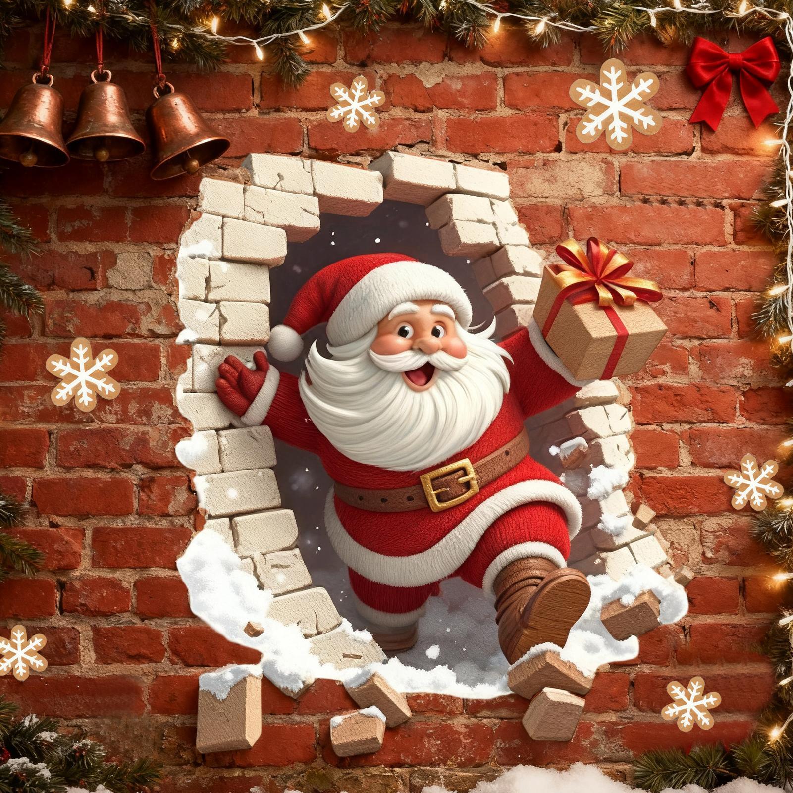 Stiker Dinding Santa Claus Nat - Home Bathroom Break ulasan dan harga