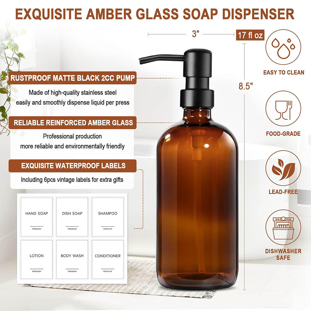 Dispenser Sabun Kaca Amber, 2  - Glass Soap Dish ulasan dan harga