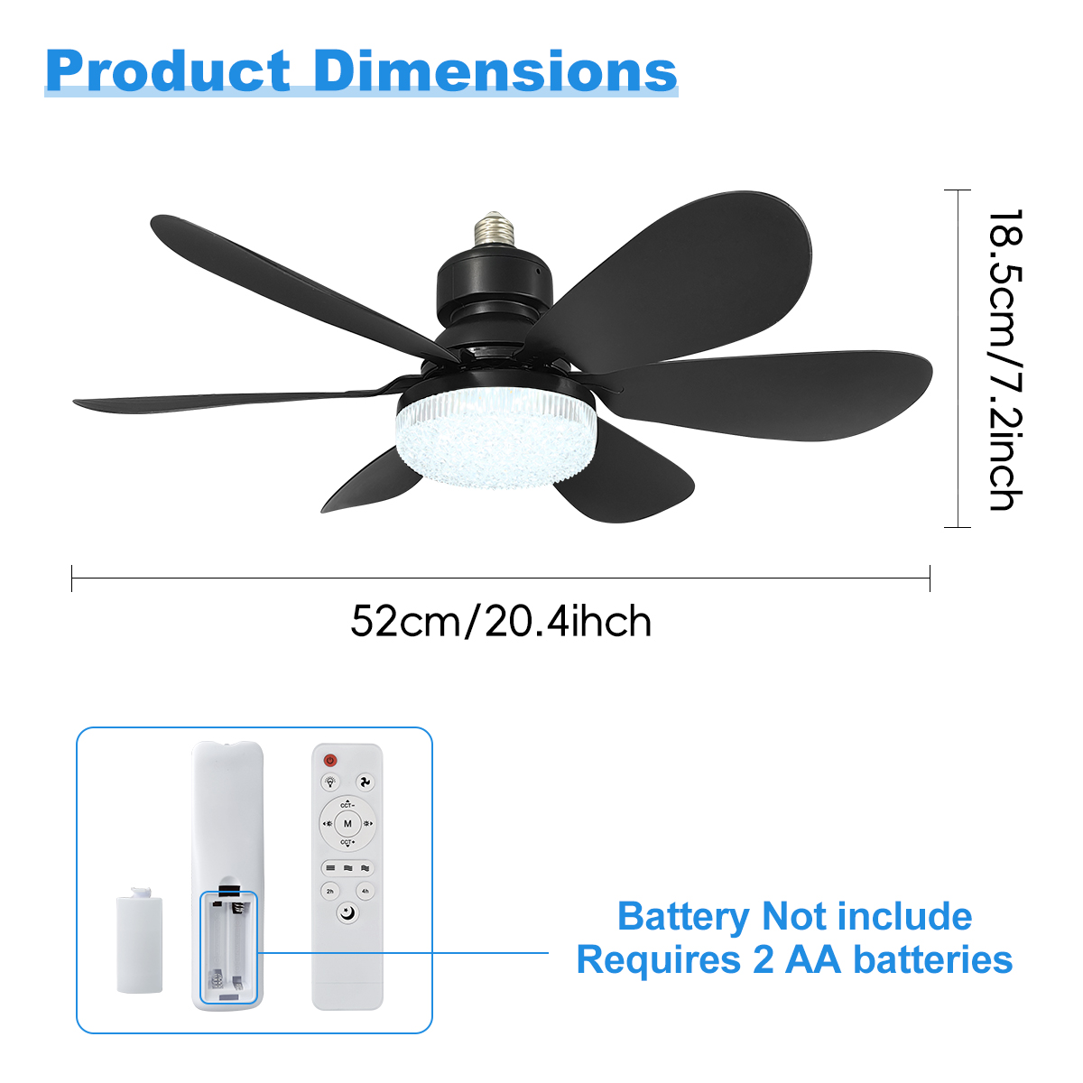 E27 Lampu Kipas Langit-langit  - Home Bathroom Fan ulasan dan harga