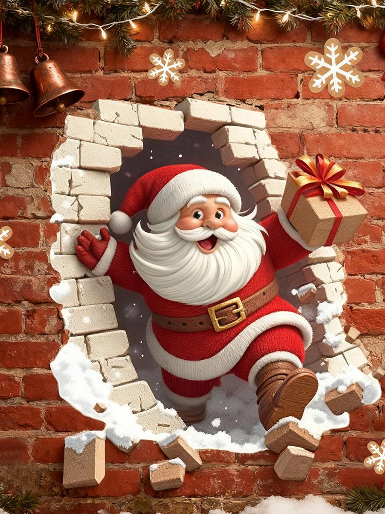 Stiker Dinding Natal Santa Mem - Home Bathroom Break ulasan dan harga