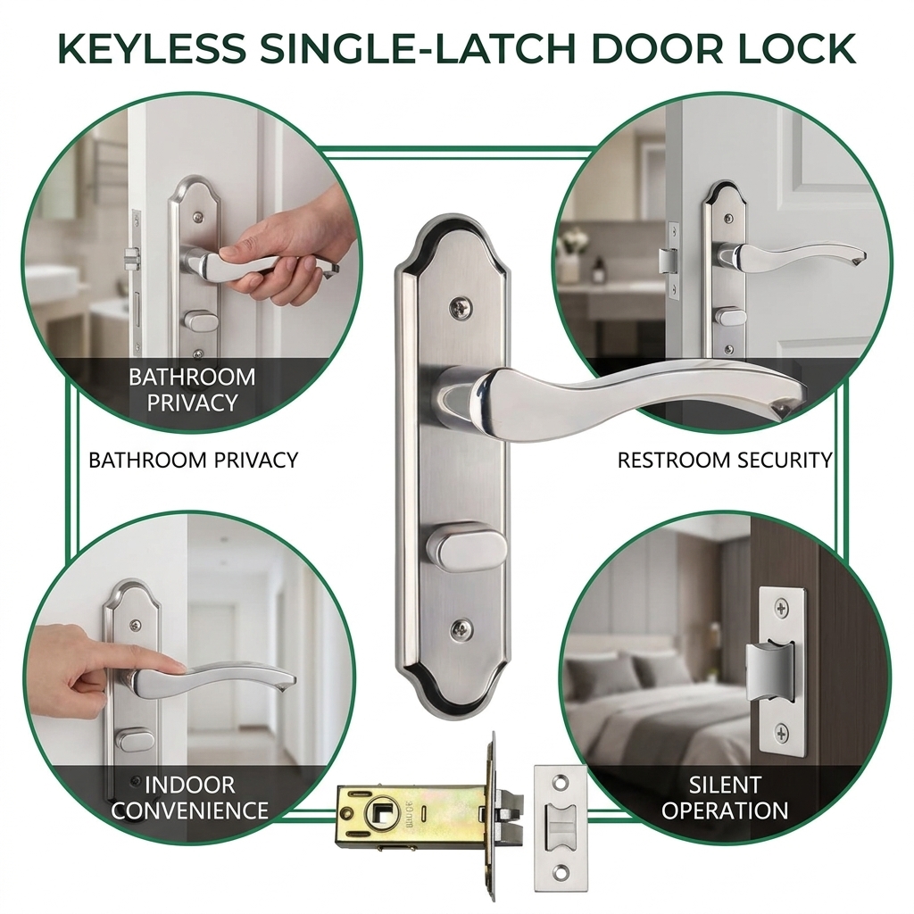 Kunci Pintu Aluminium Alloy de - Home Bathroom Lock ulasan dan harga